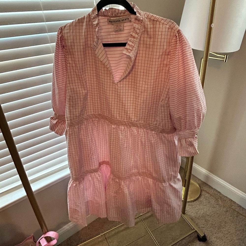 Gretchen Scott Designs Pink Plaid Dress